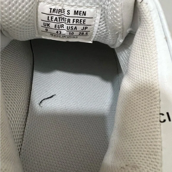 Size 10- Balenciaga Triple S Sneaker Allover Logo - White